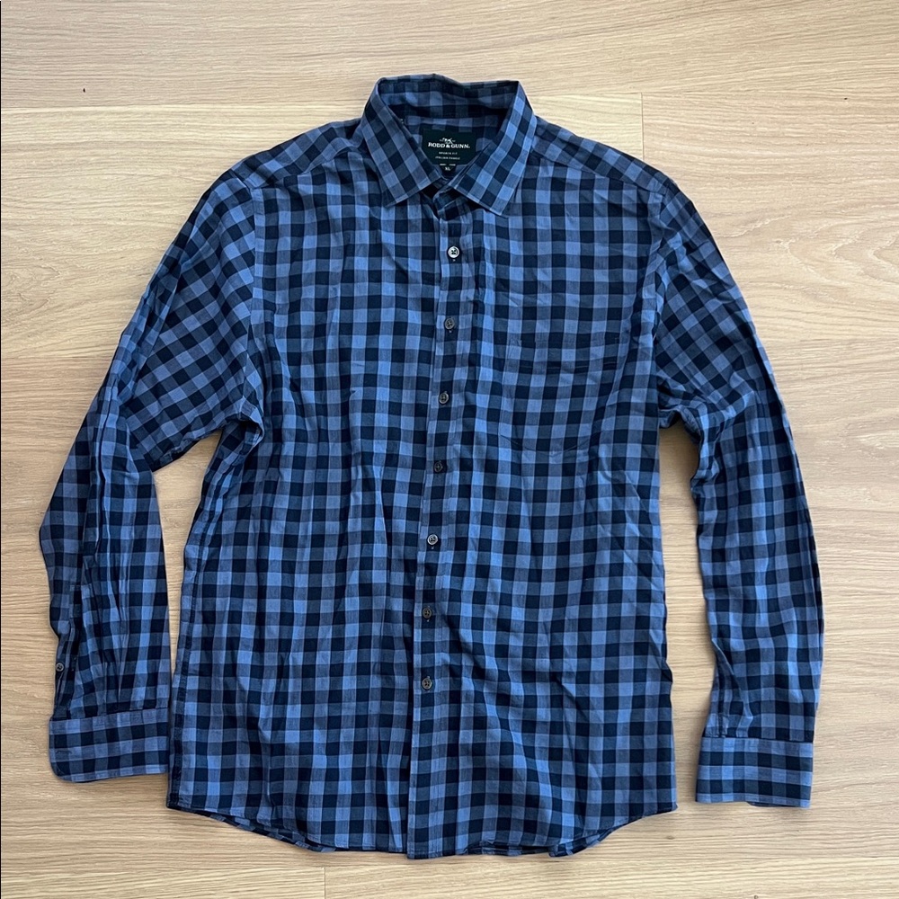 Rodd & Gunn Navy and Black Check Button-Down Shirt